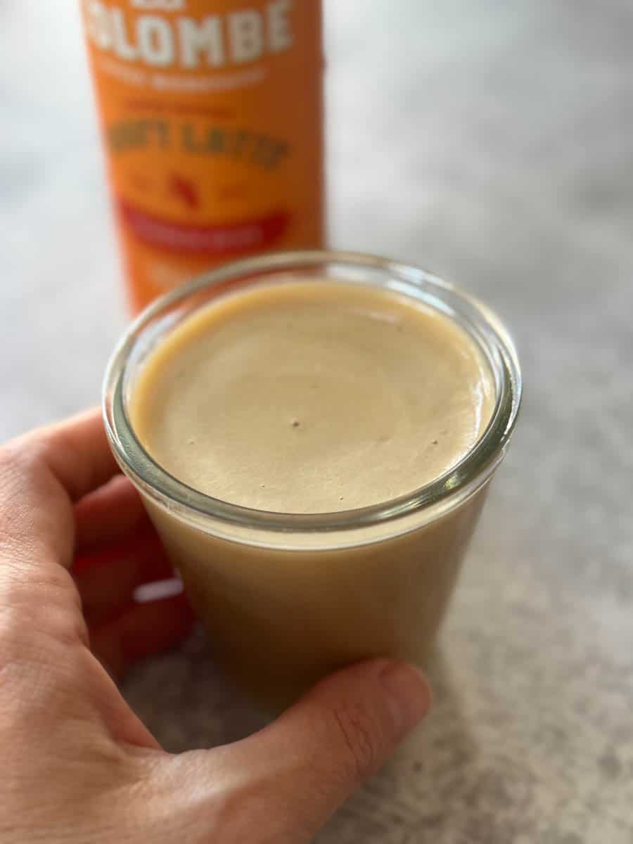 pumpkin coffee in the glass cup