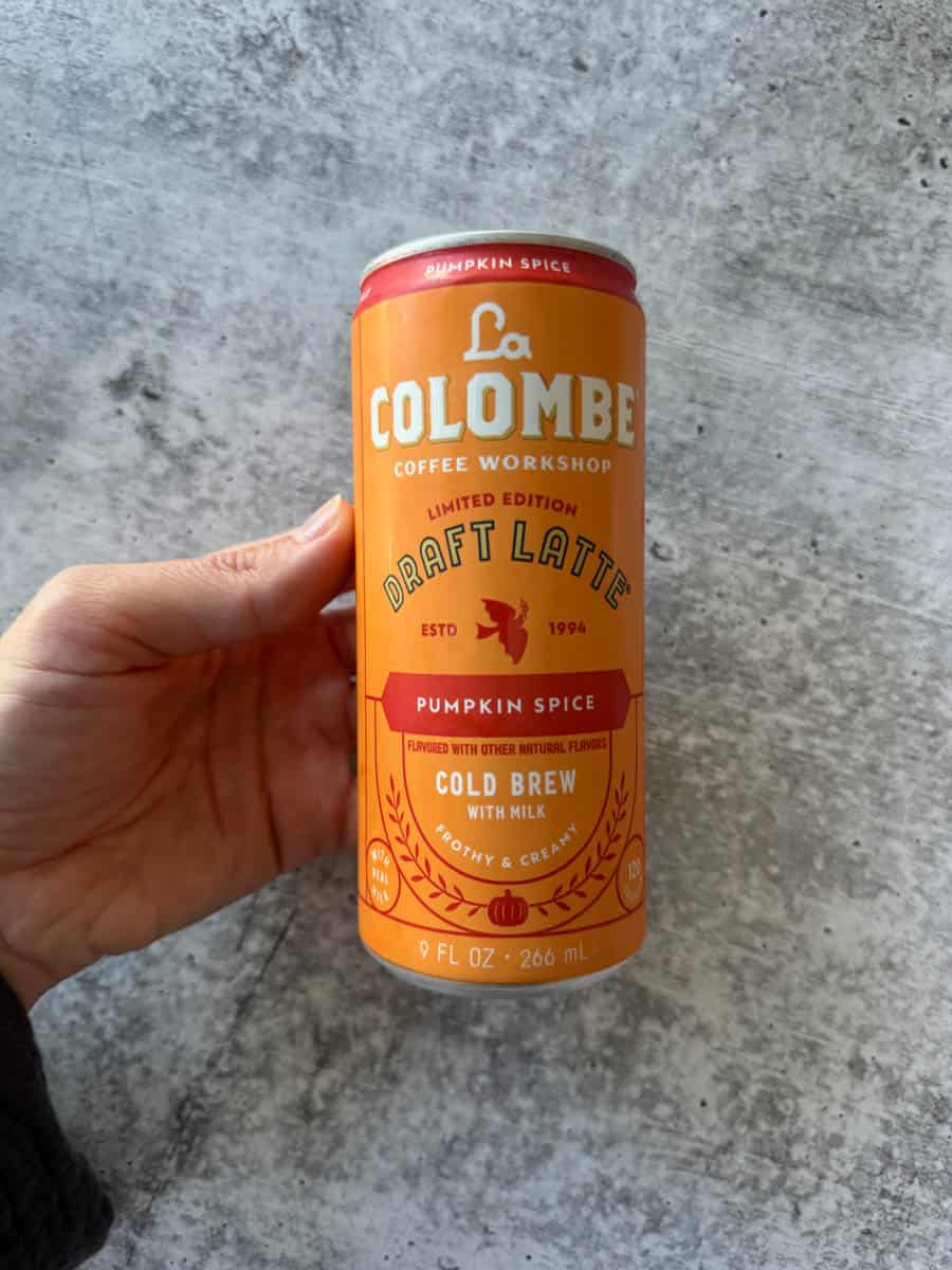 colombe draft latte can from trader joe's
