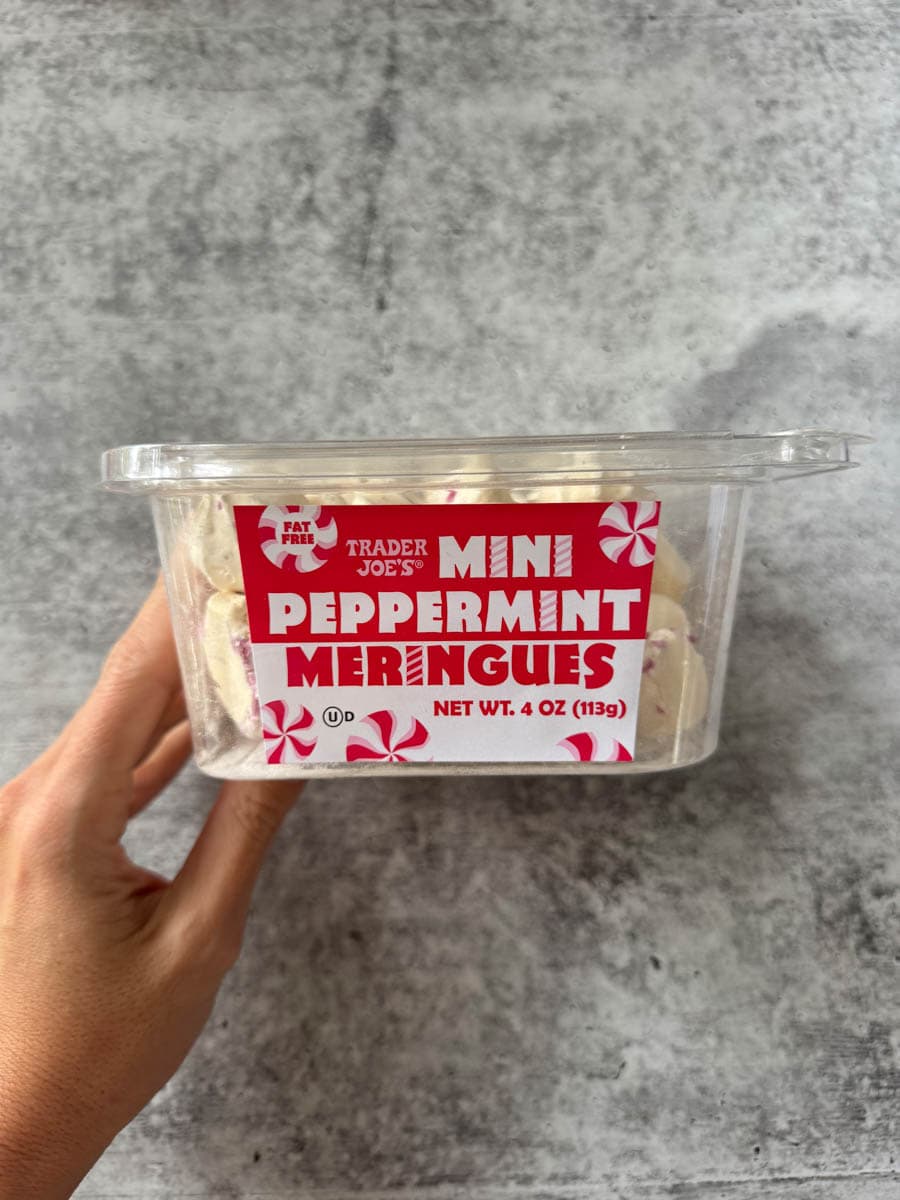 trader joe's mini peppermint meringues box