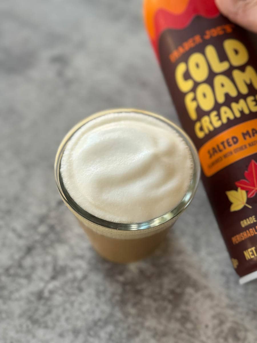 cold foam creamer on top of coffee