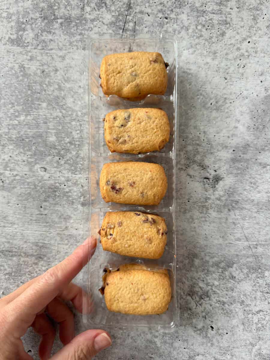 cookies in the plastic tray