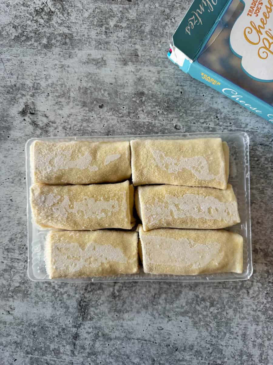 frozen cheese blintzes in the open package