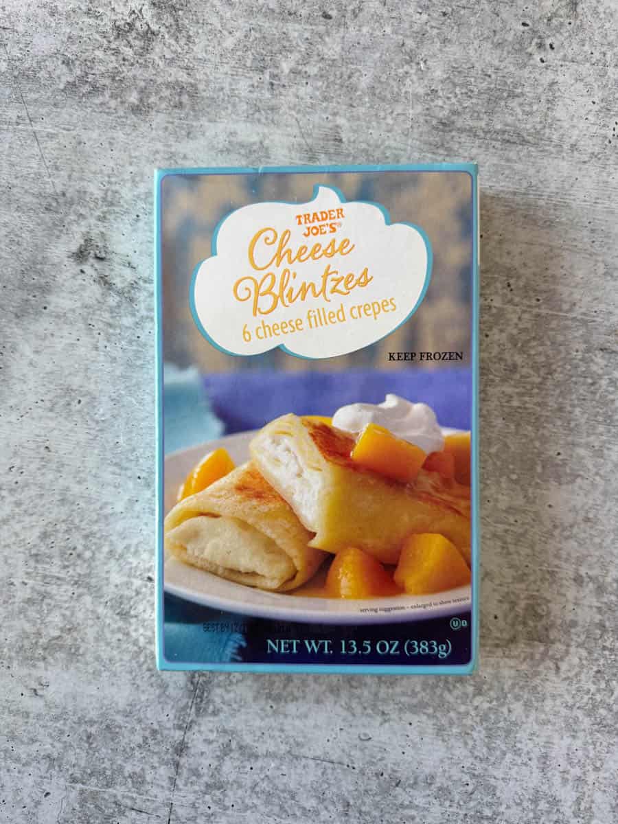 trader joe's cheese blintzes box
