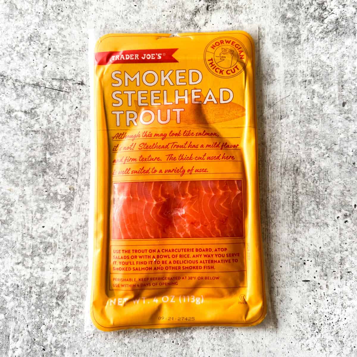 trader joe's smoked steelhead trout in the package