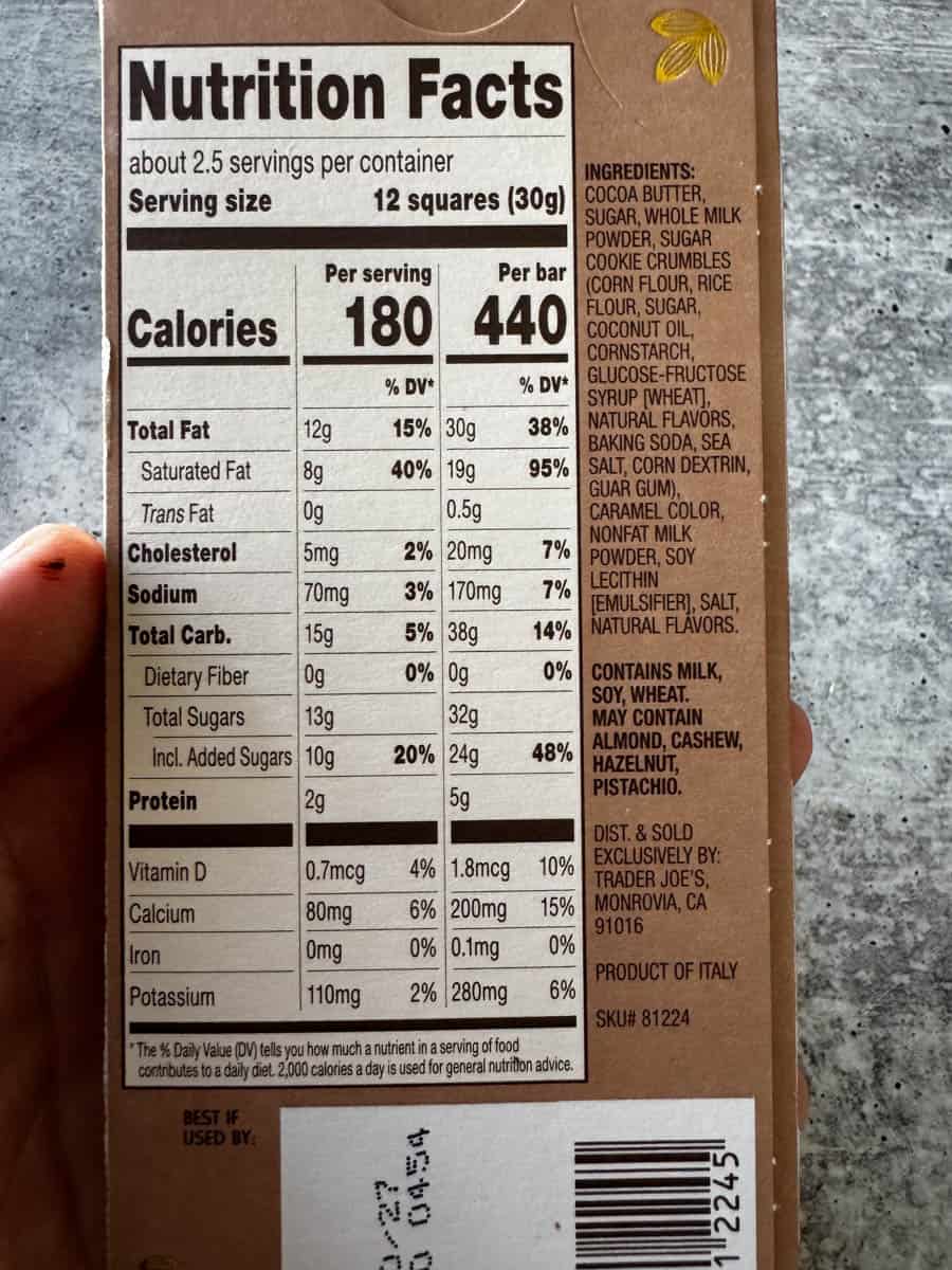nutrition facts