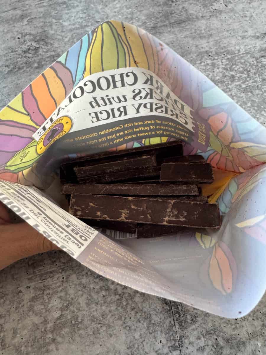 a package full of chocolate sticks