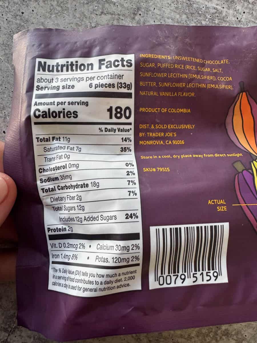 nutritional facts
