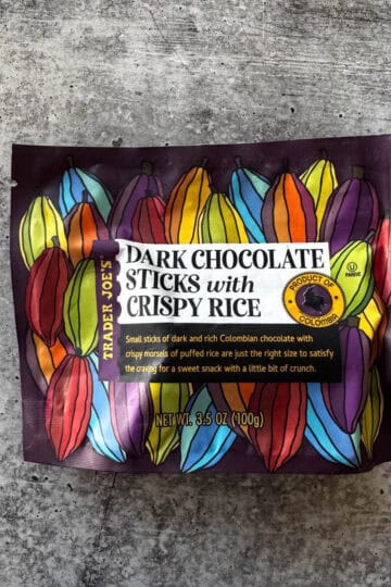 trader joe's dark chocolate sticks with crispy rice