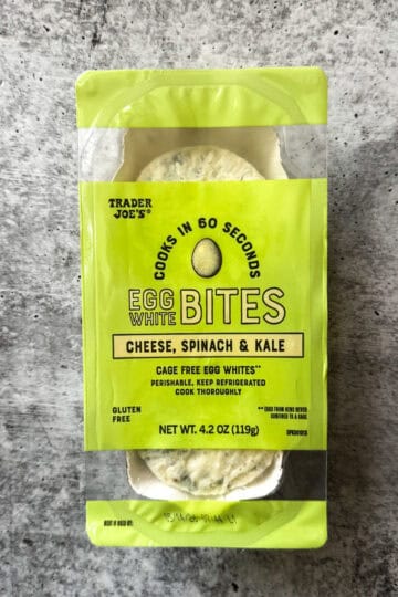 Egg Bites with Cheese, Spinach & Kale from Trader Joe's, gluten-free, perishable, ready to cook, 4.2.